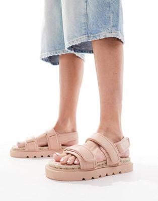 エイソス ASOS DESIGN Foreshadow sporty grandad espadrille sandals in pink レディース