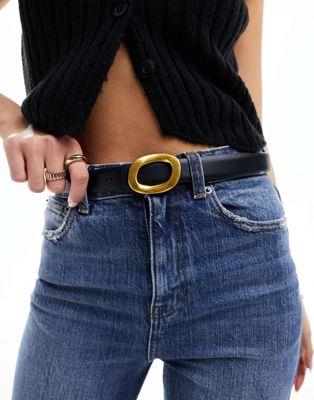 エイソス ASOS DESIGN waist and hip jeans belt with oval buckle design レディース
