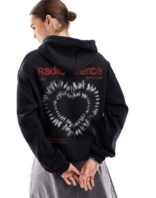 楽天サンガエイソス ASOS DESIGN hoodie with tie dye heart rock graphic in black レディース