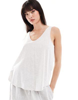 エイソス ASOS DESIGN ultimate cotton vest with scoop neck in ice marl レディース