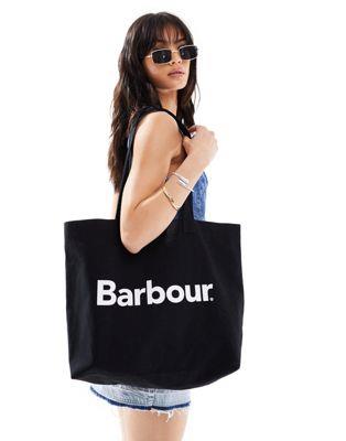バブアー Barbour x ASOS tote bag in black ユニセックス