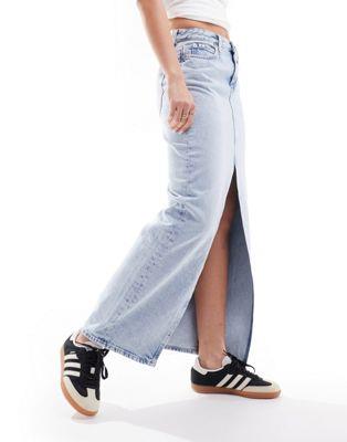 JoNC Calvin Klein Jeans denim maxi skirt in light wash fB[X