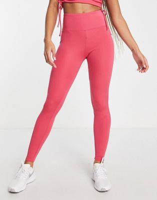 HIIT legging with ruched detail in pink fB[X