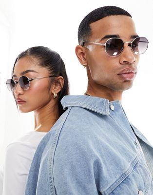 ジーパーズペーパーズ Jeepers Peepers round metal sunglasses in silver ユニセックス