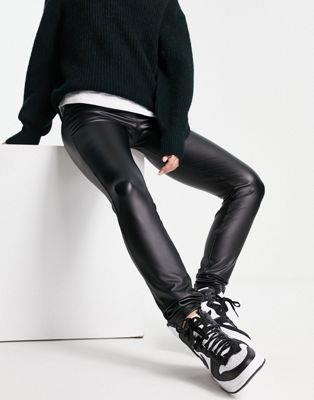 mCYB[C Noisy May faux leather leggings in black fB[X