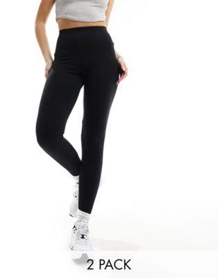 I[ ONLY 2 pack leggings in black fB[X