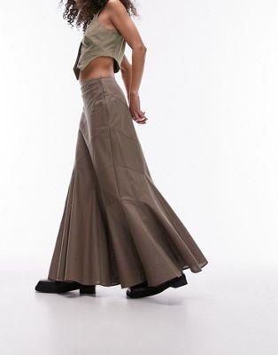 gbvVbv Topshop tiered Disjointed Midi Skirt in Taupe fB[X