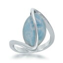 Caribbean Treasures Sterling Silver Oval Larimar Twisted Ring Size 9 ユニセックス
