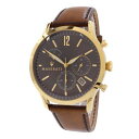Maserati Tradizione Men's Watch Chronograph Brown Dial Leather Strap R8871625001 メンズ