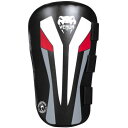 Venum Elite Skintex Leather Leg Protectors - Black/Ice/Red ユニセックス