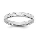 Sterling Silver Stackable Expressions Rhodium Ring ユニセックス