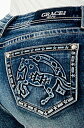Grace In LA O[X Grace in LA Women's Western Embossed Horse Stars Pocket Raw Hem Bootcut Jeans fB[X