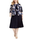 WFVJn[h New ListingJessica Howard Womens Floral Dress Suit Blue 14W fB[X