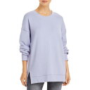 X[ hbc Three Dots Womens Terry Slouch Slit Sweater Sweatshirt Top fB[X