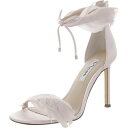 ニーナ Nina Womens Dianne Pink Satin Feather Heels Shoes 6 Medium (B M) レディース