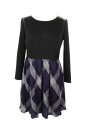 ケンジー Kensie New Purple Long-Sleeve Plaid-Print Dress M レディース