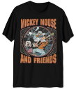 Jem Mens Mickey and Friends Graphic T-Shirt Black Medium メンズ