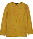 Alfani Womens Textured 3/4 Sleeve Cardigan Sweater Yellow Medium レディース