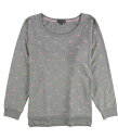 P.J. Salvage Womens Felt Lips Heathered Pajama Sweater Grey 2X fB[X