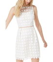 maison Jules Womens Star-Pattern Lace A-line Fit & Flare Dress White 0 レディース
