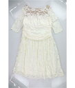 Li Kiyonna Womens Bridal Floral Lace Midi Dress White 2 fB[X
