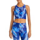 Aqua Womens Blue Fitness Yoga Running Sports Bra Athletic XS fB[X