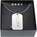 ディーケーエヌワイ DKNY Mens Silver Two-Tone Personalized Pendant Dog Tag Necklace O/S メンズ