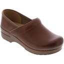 _XR Dansko Womens Brown Leather Slip On Heels Clogs Shoes 37 fB[X