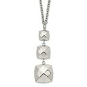 Chisel Stainless Steel Polished Hollow Squares Dangle Necklace jZbNX