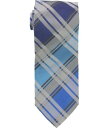 Alfani Mens Plaid Self-tied Necktie Blue One Size Y