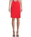 Kasper Womens Solid Pencil Skirt Red 6P fB[X