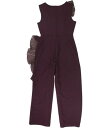 Connected Apparel Womens Ruffled Jumpsuit Purple 14P fB[X