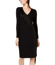 I-N-C Womens Fringe Detail Sweater Dress Black Large fB[X