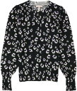 レベッカテイラー Rebecca Taylor Womens Cheetah Pullover Sweater Black X-Small レディース