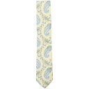 Altea Men's Yellow / Pastel Blue Green Paisley Necktie - One Size Y