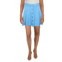 \vm Soprano Womens Blue Button Front Short Comfy Mini Skirt S fB[X