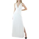Aqua Womens Ivory Plunge Sleeveless Evening Dress Gown 4 fB[X