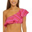 ȥ꡼  Trina Turk Womens Marai Pink One Shoulder Striped Bikini Swim Top 14 ǥ