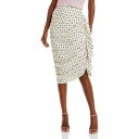 Rhode Womens Felicity Ruffled Midi Daytime Asymmetrical Skirt fB[X
