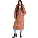 f Steve Madden Womens Tan Fleece Lined Quilted Long Coat Outerwear S fB[X