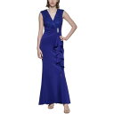ジェシカハワード Jessica Howard Womens Blue Lace Sleeveless Evening Dress Gown 10 レディース