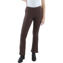 Garage Womens Brown KNit Ribbed Pull On Flared Pants XS fB[X