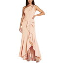 Adrianna Papell Womens Pink Crepe Ruffled Evening Dress Gown 4 fB[X