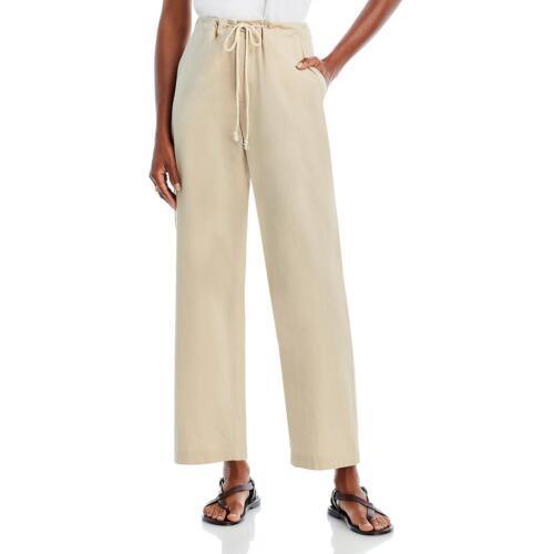 DONNI. Womens Beige Drawstring Hem Cotton Trouser Pants L レディース