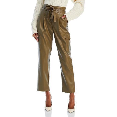 Paige Womens Tesse Faux Leather Ankle Length Date Night Cropped Pants レディース