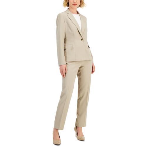 Le Suit Womens Beige 2PC Polyester Pant Suit 6 レディース