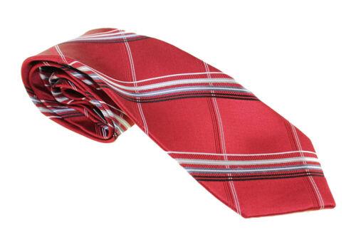 GeoffreyBeene Geoffrey Beene New Red Big Grid Tie OS Y