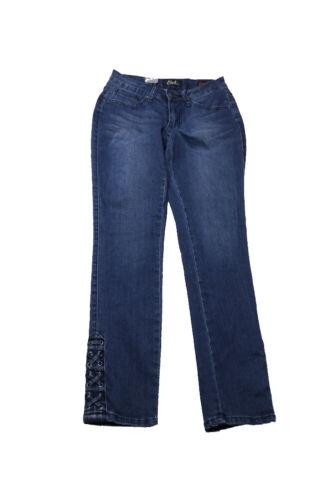 EarlJeans Earl Jeans Medium Blue Lace Up Hem Skinny Jeans 0 レディース