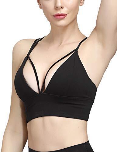 New ListingMotoRun Womens Push-up Padded Strappy Sports Bra Cross Back Wirefree Fitness fB[X