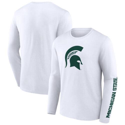 New ListingMen's Fanatics White Michigan State Spartans Double Time 2-Hit Long Sleeve ユニセックス
